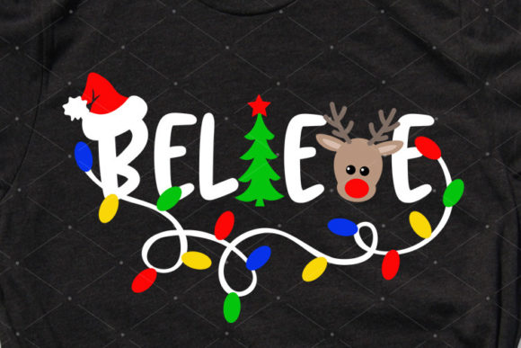 Believe Christmas Lights: Festive Illustrations