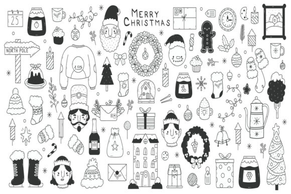 Christmas Doodle Elements: Festive Illustrations