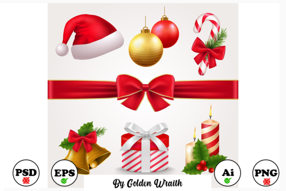 Christmas Elements Collection: Festive Illustrations for Sellers