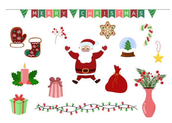 Christmas Elements Set: Festive Illustrations for Blogs