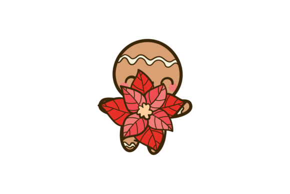 Christmas Gingerman Floral Ornament Svg for Illustrations