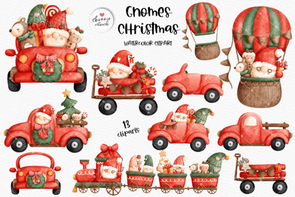 Christmas Gnome Car Clipart, Balloon: Illustrations Review