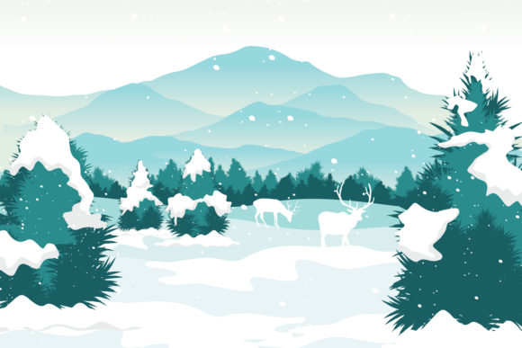 Christmas Holiday Beautiful Snow: Premium Illustrations