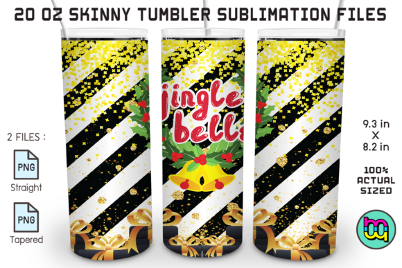Christmas Jingle Bells Glitter Tumbler Illustrations Review