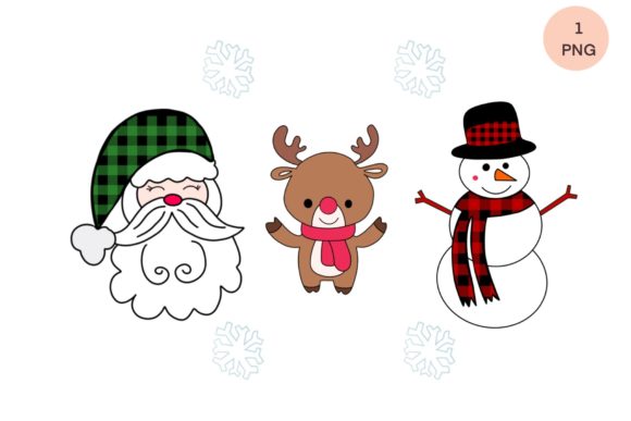 Christmas Santa Reindeer Snowman Clipart: Festive Illustrations