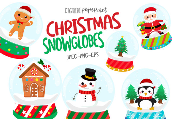 Christmas Snowglobes4.90: Festive Illustrations for Sellers