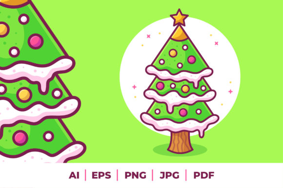 Christmas Tree Vector Design Template: Festive Illustrations