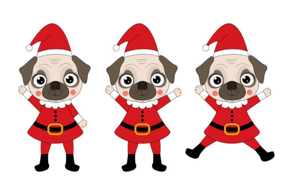 Cute Dog Animal Cartoon in Christmas: Festive Illustrations
