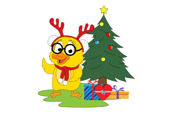 Cute Duck Cartoon on Christmas: Festive Illustrations