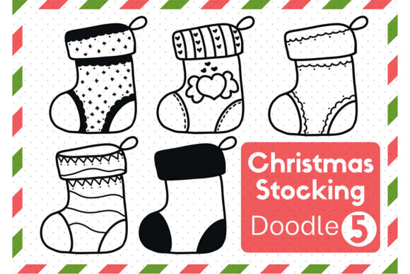 Doodle Christmas Stocking Set9: Festive Illustrations