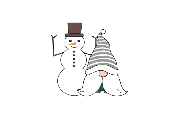 Gnome Christmas Ornament Snowman: Festive Illustrations
