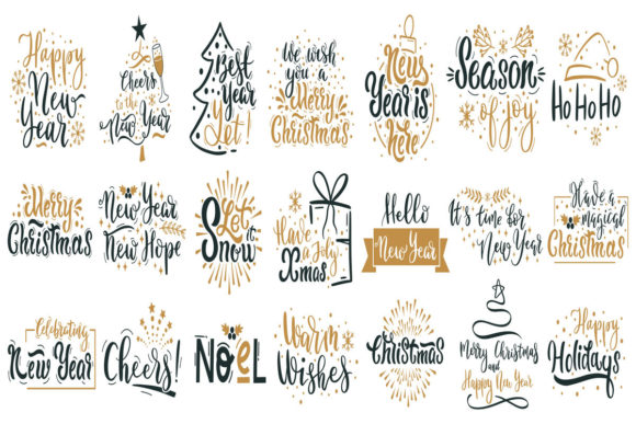 Merry Christmas Lettering Quotes: Festive Illustrations