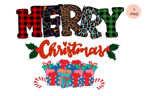 Merry Christmas Plaid Leopard Gift: Festive Illustrations