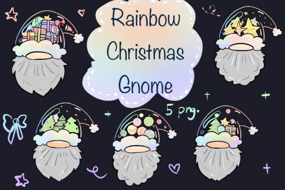 Rainbow Christmas Gnome: Festive Illustrations for Blogs