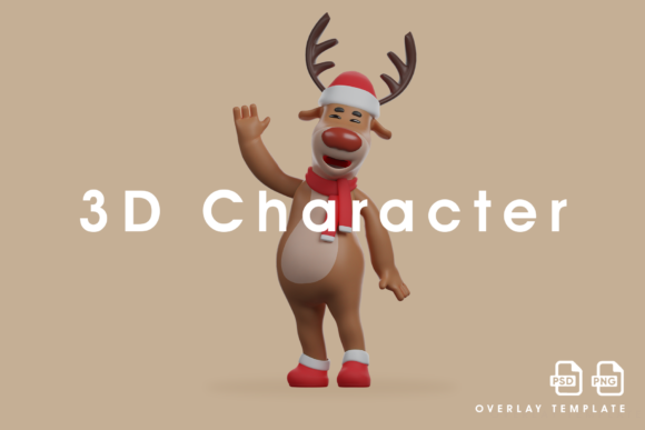 Review: Cartoon Christmas Deer 3D Waving Hand Illustrations
