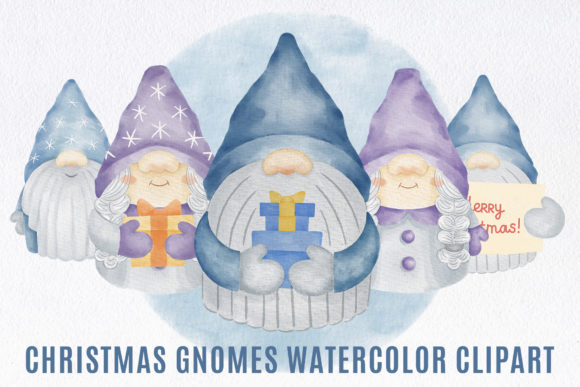 Review: Christmas Gnome Watercolor Clipart for Embroidery