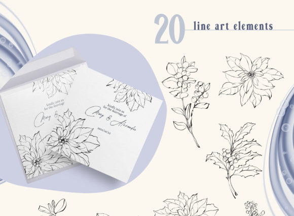 Review: Line Art Christmas Flower Clipart for Embroidery