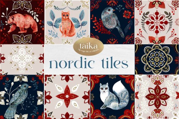 Reviewing Christmas Nordic Tiles Folk Art Illustrations