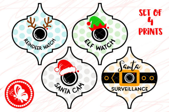 Santa Cam Signs: Festive Illustrations for Holiday Design
