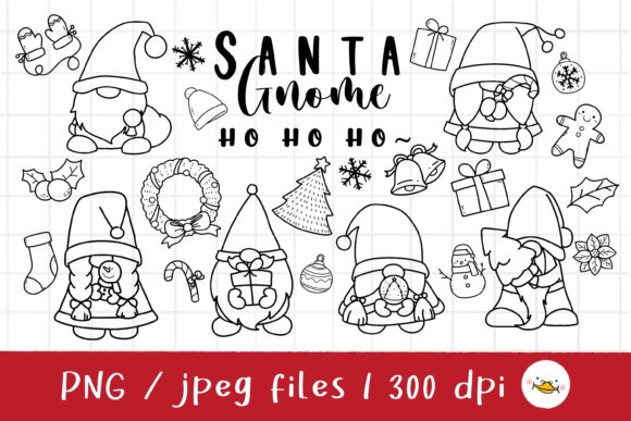 Santa Gnome Clipart: Christmas PNG & Illustrations